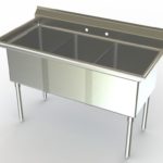 Triple Sinks SS without Drainboard